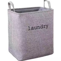 Panier de rangement pliable en tissu de coton et lin, grand format carré, moderne, pour vêtements et articles ménagers