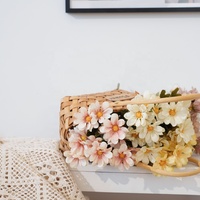 Fleurs artificielles fausses fleurs de marguerite en soie fausses plantes blanches arbustes fausse fleur pour tombe vase table bureau mariage ferme
