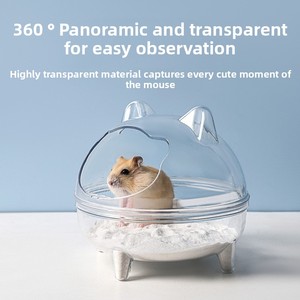 Hamster Ours en soie dorée Petites fournitures pour animaux <span class=keywords><strong>de</strong></span> <span class=keywords><strong>compagnie</strong></span> <span class=keywords><strong>Chinchilla</strong></span> transparent Dessin animé Bain Sable Salle <span class=keywords><strong>de</strong></span> douche anti-éclaboussures pour salle <span class=keywords><strong>de</strong></span> bain - Product Image 4