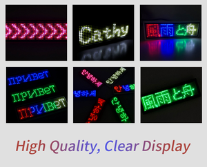 Rechargeable Bluetooth Digital LED Badge Insignia DIY Programmable Scrolling <b>Message</b> <b>Board</b> Mini LED Display LED Name Tag - Product Image 6