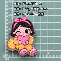 Breloque en acrylique avec trou, motif fille en pyjama, finition brillante UV, gaufrage 3D, pour la création de bijoux DIY, accessoires pour stylos à perler, vente en gros