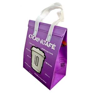 Custom Printed Logo Recycled PP Non Woven Thermal Insulation Reusable Folding Lunch Food <b>Bag</b> Aluminum Film Chocolate Cooler - Product Image 5