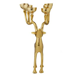 Aluminum Deer T Light <b>Candle</b> <b>Holder</b> Glossy Gold Finish Table Centerpiece Decorations Other <b>Candle</b> <b>Holders</b> <b>Lanterns</b> - Product Image 3