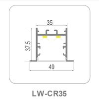 Anneau lumineux led encastrable avec profil incurvé et éclairage led, chaîne en Aluminium circulaire pour le bureau, multicolore, 35mm de large
