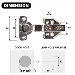 CC الفولاذ المقاوم للصدأ 3d أخفى كابينة هيدروليكية أقحم الباب المفصلي لينة إغلاق مجلس الوزراء الأثاث مفصلات الأبواب - Product Image 2