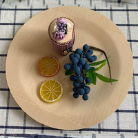 Assiettes jetables réutilisables en bambou naturel, légères, modernes, biodégradables, vaisselle écologique pour les fêtes, les mariages, la restauration, les restaurants
