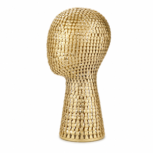 Expositor de cabeza de maniquí hexagonal dorado de alambre de gallinero con cuello para exhibición de pelucas, sombreros y accesorios para la cabeza, para venta minorista - Product Image 2
