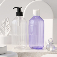 Bouteille en plastique PCR PET écologique de luxe de 500 ml avec bouchon à vis, emballage durable sans BPA pour cosmétiques et soins de la peau