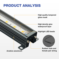 Luz Lineal LED de Alta Luminosidad para Iluminación de Contornos de Edificios Profesional para Exteriores, con Capa de Pegamento de Alta Densidad, 12W, DC24V, IP66