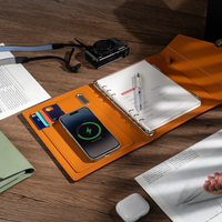 Bloc-notes CARDSILK avec batterie externe et chargement USB, idée cadeau d'entreprise tendance pour Noël et usage au bureau, avec logo personnalisé et coffret cadeau