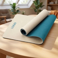 Tapis de yoga Sansd écologique en TPE bicolore, antidérapant, avec logo personnalisé, pour fitness, exercices et Pilates, 183 x 61 x 0,6 cm