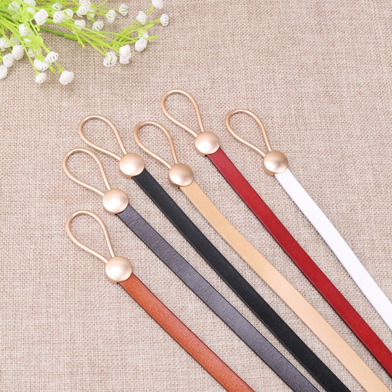 Mens Leather Belt Minimalist Stylish Metal