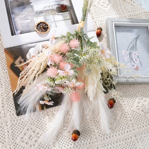 Bouquet de fleurs artificielles CallaFloral rose et blanc style séché, pour mariage et décoration intérieure CF01327 - Product Image 1