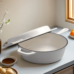 أواني طبخ فرن هولندي بالمينا 2 في 1 غير لاصقة <span class=keywords><strong>XR</strong></span> مع غطاء مقلاة وعاء فرن هولندي مطلية بالمينا لخبز الخبز - Product Image 2