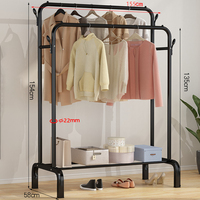 GG16 Séchoir à linge en acier inoxydable Meubles de chambre à coucher Présentoir de magasin de vêtements Cintre multifonction