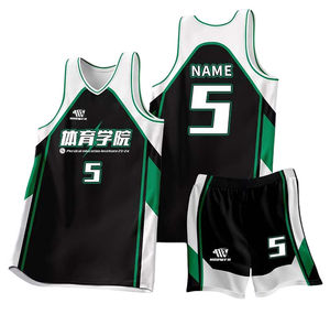 Оптовая продажа на заказ унисекс баскетбольные наборы дышащая быстросохнущая сетчатая тренировочная форма - Product Image 1