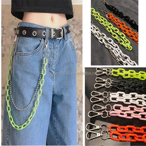 Cadena de <span class=keywords><strong>Pantalones</strong></span> de Moda Hip Hop, Marca de Moda, Acrílico, para Hombre y Mujer, Cadena de Cintura Urbana, Adornos Colgantes - Product Image 3