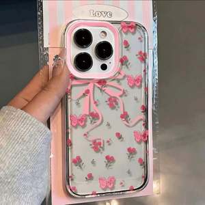 Funda para Teléfono con Lazo Azul y Flores para iPhone 11, iPhone 13, 12, 14, 15 Pro Max, XR, XS, X, 7, 8 Plus, Funda Protectora Transparente Suave a Prueba de Golpes para Chicas - Product Image 5