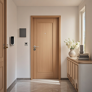 Porta Interna Moderna Ecologica in Legno Massello, Porta di Sicurezza Interna in WPC PVC Resistente - Product Image 1
