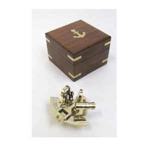 Sextant créatif en laiton massif quantité minimale de commande bas fait à la main avec boîte en bois incrustée fabricant grossiste - Product Image 1