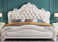 Lit de rangement en bois massif, couleur personnalisée, design traditionnel, lit double, mobilier de chambre à coucher pour usage hôtelier
