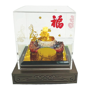 Escultura Premium de Caballo Dorado del Zodiaco, Adorno de Feng Shui, Regalo Empresarial para Oficina - Product Image 1