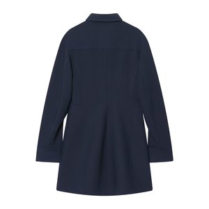 Gaun mini wanita model baru 2026, gaya kasual modis, aksen kerah dan saku, gaun lengan panjang retro nan chic. - Product Image 2