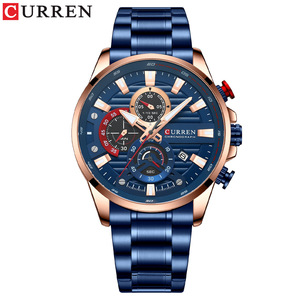 Reloj de Pulsera Curren 8415 para Hombre, Marca de Primera Calidad, Deportivo, de Cuarzo, Lujoso, Completamente de Acero, Resistente al Agua, Cronógrafo, 22 mm, Reloj Masculino - Product Image 5