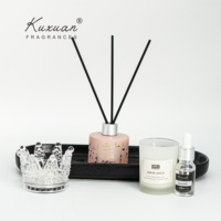 Plateau de décoration moderne de luxe léger pour la maison, organisateur de comptoir en céramique, bougies d'aromathérapie sans flamme en cristal, bougies votives artistiques pour