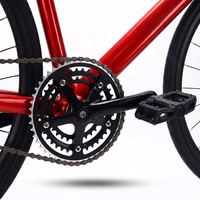 Vélo de course à pignon fixe léger en alliage d'aluminium à vitesse unique avec freins V doubles pour adultes - BB027