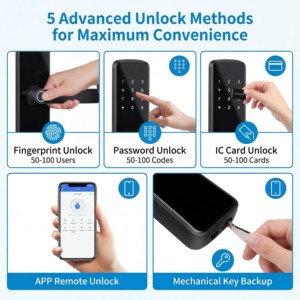 Tuya WiFi Smart Lock Home Cerradura Inteligente with Biometric Fingerprint Scanner Digital Password Ttlock Smart Handle Lock - Product Image 4