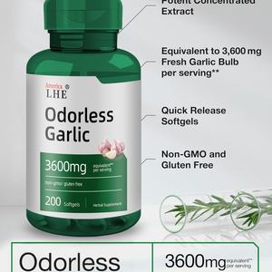 Suplemento Diario de Cápsulas Blandas de Ajo sin Olor para la Salud del Corazón, para Hombres y Mujeres, Extractos Vegetales de Ajo sin Olor - Product Image 2