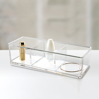 Boîte de rangement empilable pour bijoux et maquillage, design classique ultra-transparent, pour bureau, fabriquée en Chine.