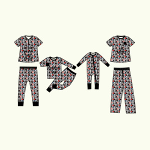 Qingli ODM abiti stampati a forma di cuore di san valentino per la famiglia primavera multicolori per bambini vestiti abbinati padre figlio - Product Image 1