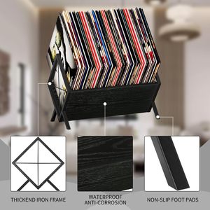 Style rétro métal et bois LP <span class=keywords><strong>vinyle</strong></span> porte-disque Album CD DVD support pour meubles de maison pour le stockage de salon - Product Image 6