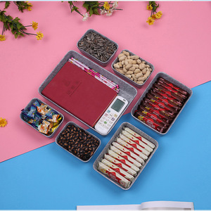 Nieuwe 7 stks/set Lade Organisatoren Bakken Vilt Opbergdoos Kantoor <span class=keywords><strong>Organizer</strong></span> Ondiepe Kleine Bureau Organiseren Trays Verdelers - Product Image 6