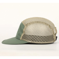 Chapeau de camp en nylon à séchage rapide 5 panneaux avec logo imprimé personnalisé, Casquette de course à pied légère et imperméable pour l'extérieur