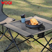 Table de camping en aluminium WOQI, portable, pliable, avec poche pour pique-nique et camping