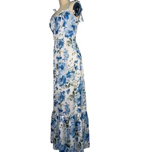 เสื้อผ้าผู้หญิงฤดูใบไม้ผลิและฤดูร้อน, เดรสลายดอกไม้, กระโปรงยาวทรงเอแขนสั้นลำลอง - Product Image 2