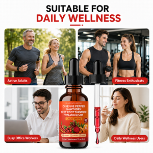 Suplemento Herbal de Etiqueta Privada OEM/ODM Personalizado con Pimienta Cayena, Espino Blanco, Raíz de Remolacha y Cúrcuma en Gotas Líquidas de 60 ml con Vitamina K2 y D3 - Product Image 6