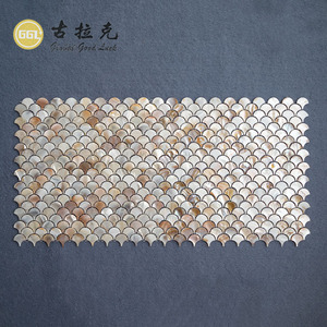 Azulejo de mosaico de concha de madreperla con forma de abanico ámbar de alta calidad de lujo para muebles de pared contra salpicaduras cocina baño Hotel hogar - Product Image 6