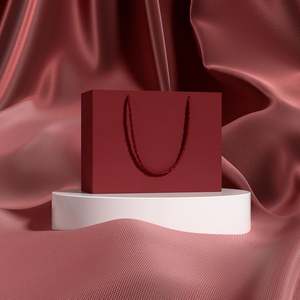 High Quality Recycled <b>Ivory</b> Board Gift Shopping <b>Bags</b> Custom Printed Classic Style Featuring Cotton Rope Handle Clothing - Product Image 1