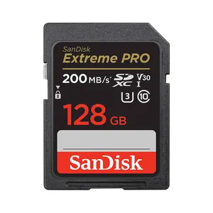 Yüksek hızlı 200 MB/s SD hafıza kartı Sandisk Extreme Pro 32GB 64GB 128GB 256GB bellek SD kart A2 U3 V30 hafıza kartı 4K kamera için