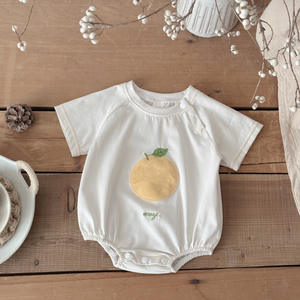 2025 Nieuwe Baby Jumpsuit Populaire Korte Mouwen Stropdas Driehoek <span class=keywords><strong>Ha</strong></span> Kledingtas Scheetkleding Schattige Fruitpatroon Babykleding - Product Image 5