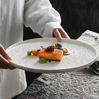 Assiettes à dîner en céramique blanche moderne européenne personnalisables directement de l'usine, assiettes à dîner mates, ensemble de vaisselle en céramique de luxe
