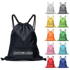 Original Custom Logo Gym Sport Drawstring Bag Promotional Gift Sublimation Nylon Polyester Drawstring <b>Backpack</b> with Zipper - Product Image 2