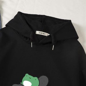 Sweat à capuche pour femme en coton à manches longues, motif grenouille mignonne sur skateboard, noir, taille M, décontracté, pour l'automne - Product Image 4