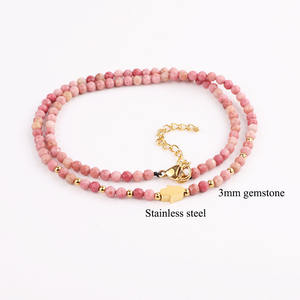 جديد تصميم أنيقة صغيرة حجر كريم أملس الفولاذ المقاوم للصدأ همسة اليد قلادة ضيقة بحليات ستار تشارم للنساء - Product Image 5