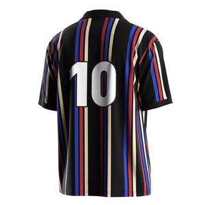 Maillot de football polo rayé à col en V avec inserts anti-humidité et tissage à séchage rapide, idéal pour les tournois - Product Image 3