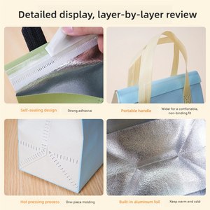 Sac isotherme en non-tissé imperméable et biodégradable avec feuille d'aluminium pour supermarchés et emballages de restauration quotidienne (vente en gros) - Product Image 3